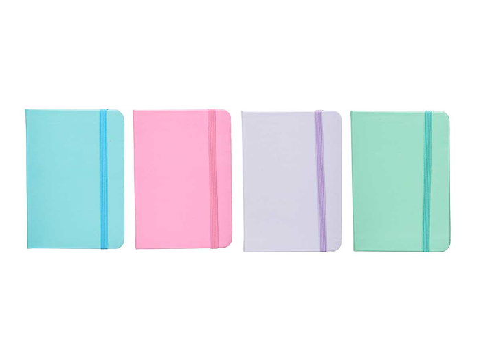Pincello Agenda Bolsillo 96 Páginas Goma Color Pastel Surtidos 10x14x1 cm (Set de 48)