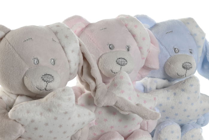 DKD Home Decor Peluche Baby Rosa Azul Poliester 10 x 15 x 20 cm (3 Unidades)