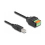 DeLOCK Adaptador USB Type-C 2.0 hembra a bloque de terminales con pulsador
