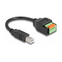 DeLOCK Adaptador USB Type-C 2.0 hembra a bloque de terminales con pulsador