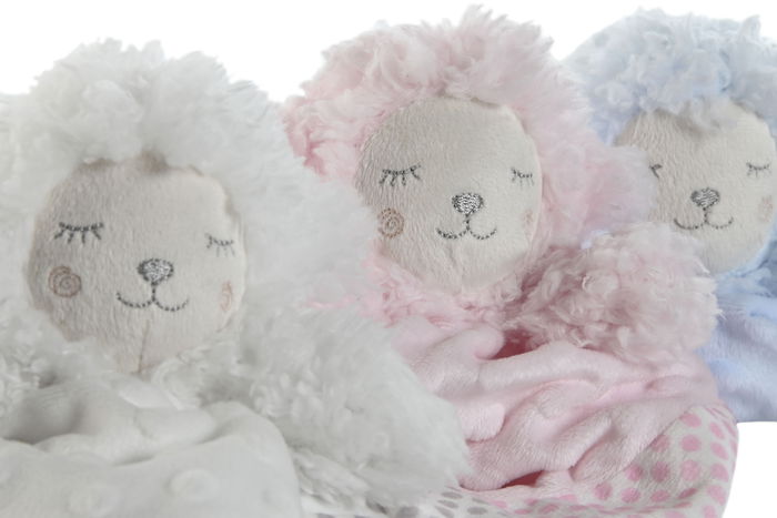 DKD Home Decor Doudou Baby Rosa Azul Poliester Dimensiones 30 x 8 x 30 cm (3 Unidades) para Bebés