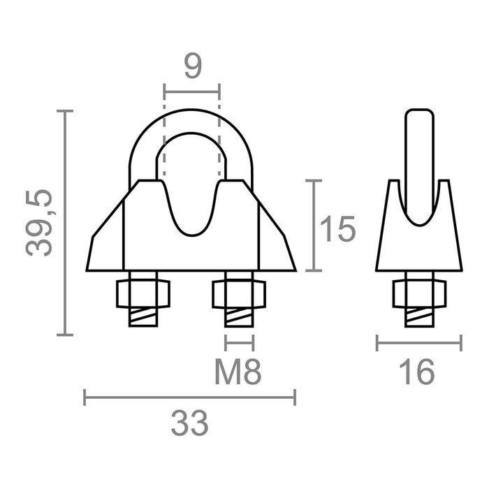 Edm Sujetacable Din-741 sjt01 Acero Galvanizado M8 3/8" 2 Unidades Edm Sujetacable Din-741 sjt01 Acero Galvanizado M8 3/8" 2 Unidades