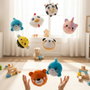 Jeux 2 momes Peluche Pelota Rebotante - Surtido de 10 modelos: tiburón, pollo, abeja, perezoso, naranja, panda, gaticornio, perro, oso, vaca
