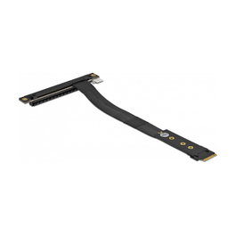 DeLOCK Adaptador M.2 Key M a PCIe x16 NVMe en ángulo con cable de 20 cm, Negro
