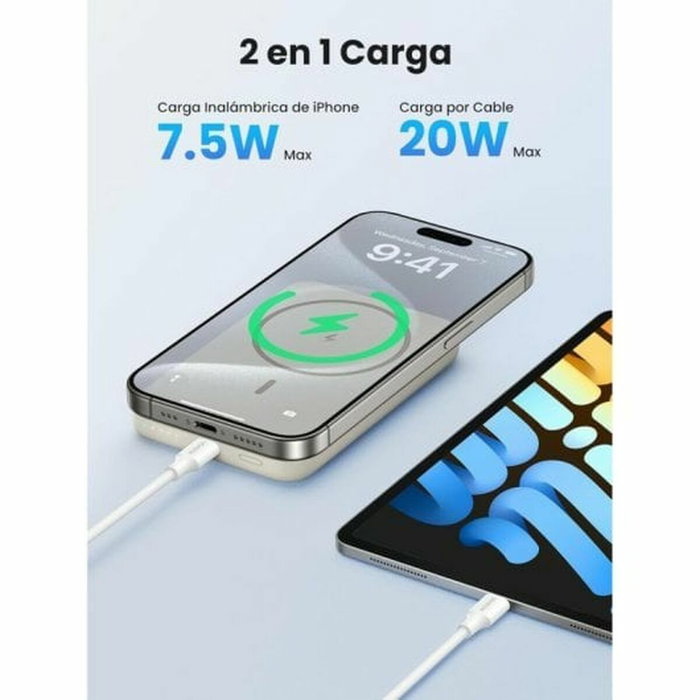 UGREEN Batería Externa Magnética 10,000 mAh 20W Beige