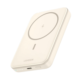 UGREEN 25208 Batería Externa 10000 mAh Cargador Inalámbrico Beige para iPhone 12-15 Series, Carga Rápida PD 20W