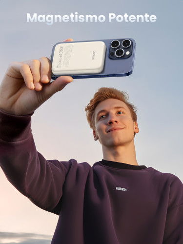 UGREEN 25208 Batería Externa 10000 mAh Cargador Inalámbrico Beige para iPhone 12-15 Series, Carga Rápida PD 20W