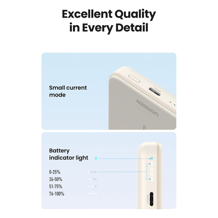 Ugreen 25208 Batería Externa MagSafe 10000mAh 20W Beige Ugreen 25208 Batería Externa MagSafe 10000mAh 20W Beige