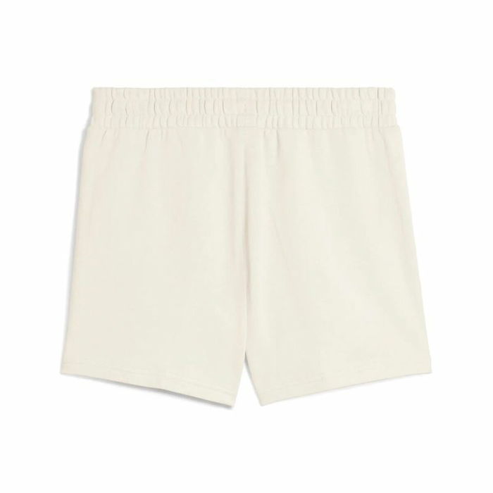 Pantalones Cortos Deportivos para Mujer Puma Essentials Elevatedd-Ris Blanco Natural