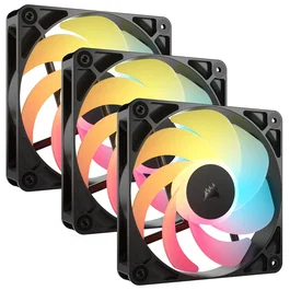 Corsair Ventilador RS120-R ARGB 120mm Triple Pack, PWM, 2100 RPM, 65.82 CFM, Negro