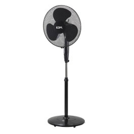 Edm Ventilador de pie base circular Negro 45W