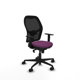 PIQUERAS Y CRESPO Silla de oficina Jorquera con mecanismo Sincro, Morado y Negro