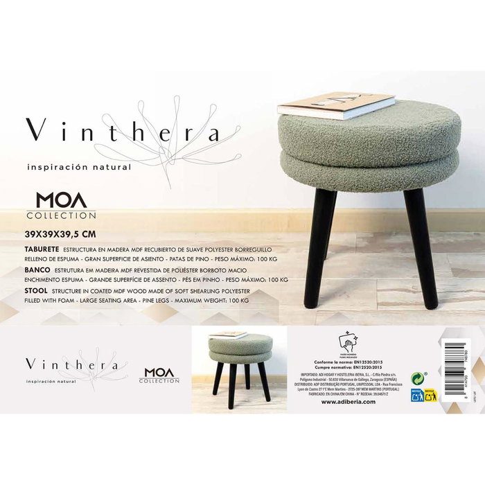 Vinthera Taburete MOA VINT Borreguillo Marrón Vinthera Taburete MOA VINT Borreguillo Marrón