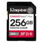 Kingston XC React+ 280R/150W Tarjeta SDXC 256GB UHS-II Velocidad Lectura 280MB/s Escritura 150MB/s V60 U3 Clase 10