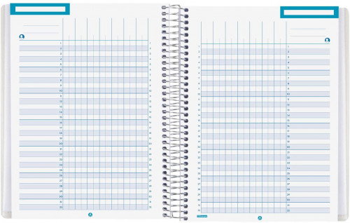 Finocam Planificador de Clases Docente Diario 1 Día Página Azul Grande