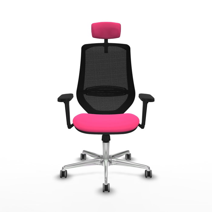 PIQUERAS Y CRESPO Silla de oficina Mardos con mecanismo Sincro, Rosa y Negro