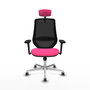 PIQUERAS Y CRESPO Silla de oficina Mardos con mecanismo Sincro, Rosa y Negro