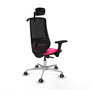 PIQUERAS Y CRESPO Silla de oficina Mardos con mecanismo Sincro, Rosa y Negro