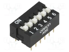 Aratas (Formerly Omron Components) DIP-SWITCH A6E-6104 de 6 secciones