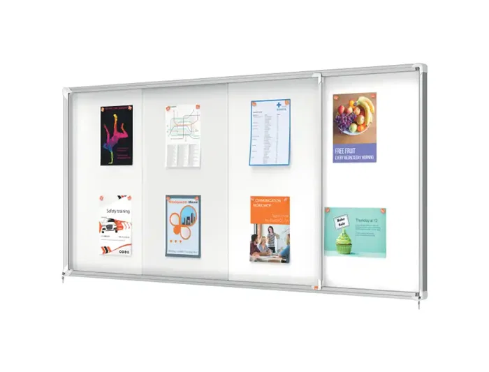 Nobo Vitrina de Anuncios Premium Plus Magnética con Puerta Corredera 27 x DIN A4 997x2072x54 mm