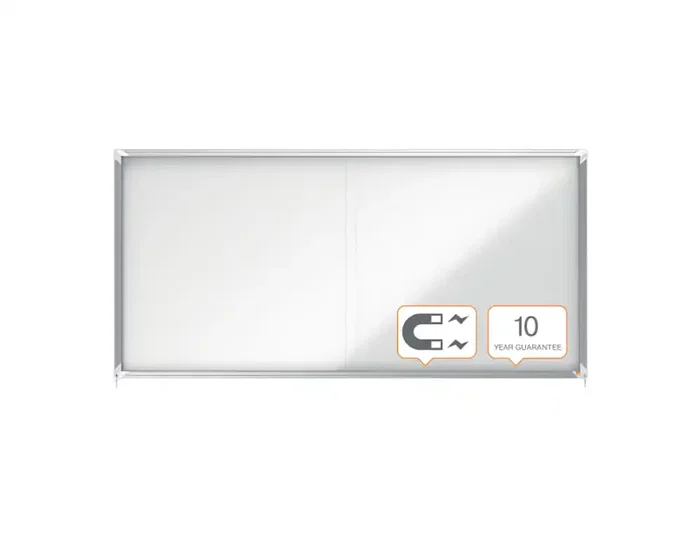 Nobo Vitrina de Anuncios Premium Plus Magnética con Puerta Corredera 27 x DIN A4 997x2072x54 mm