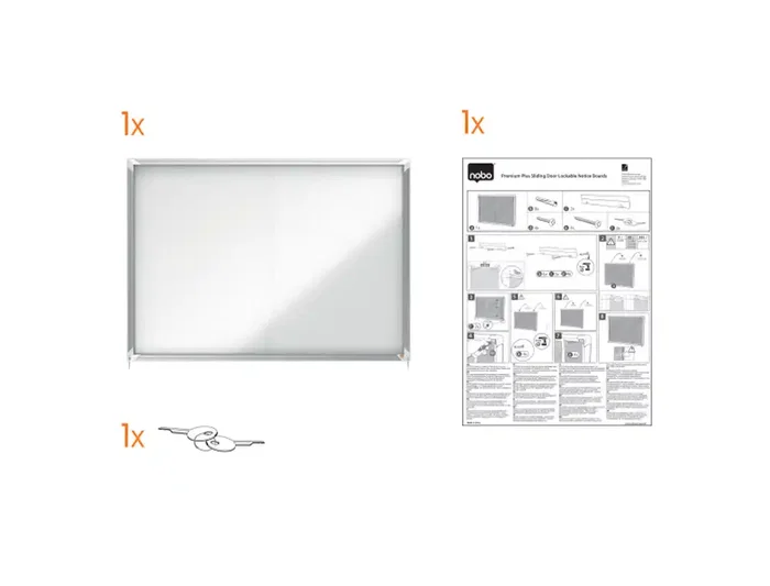 Nobo Vitrina de Anuncios Premium Plus Magnética con Puerta Corredera 27 x DIN A4 997x2072x54 mm
