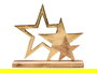 Giftdecor Soporte Decoracion Triple Estrella Dorado 31x28x6 cm (Set de 6)