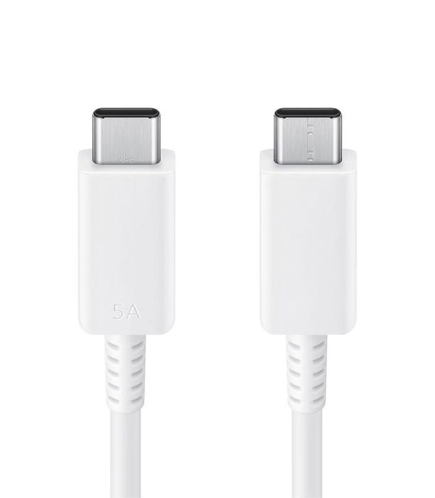 Samsung Cable USB-C a USB-C 1.8m (EP-DX510JWEGEU) - Blanco, 5A, Carga Rápida, Compatible con Smartphones, Tablets y Portátiles