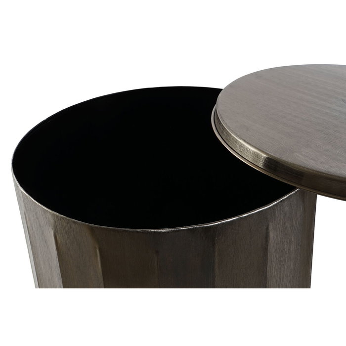 DKD Home Decor Set de 2 Mesitas Auxiliares de Metal con Tapa Dorada