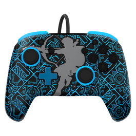 PDP Rematch Glow Sheikah Shoot - Mando controlador alámbrico Gamepad para Nintendo Switch, Nintendo Switch Lite y OLED, USB, Negro/Azul