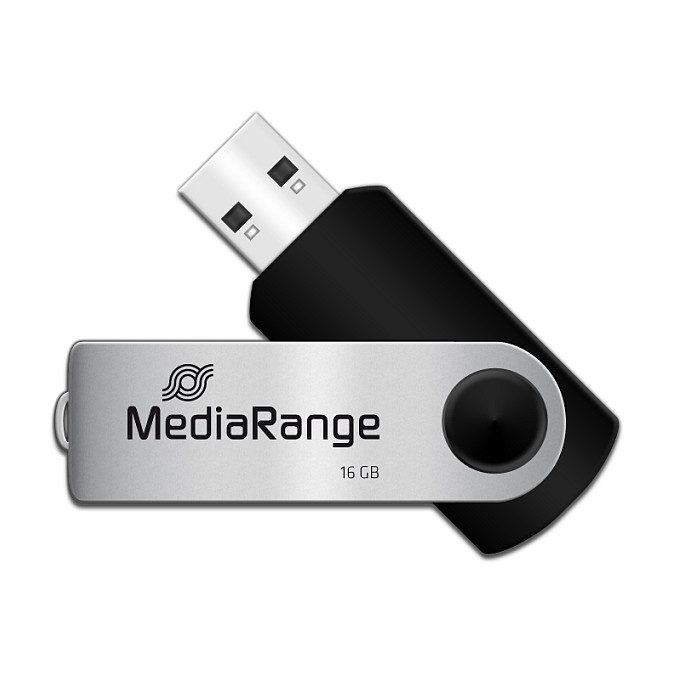 MEDIARANGE STICK 16GB USB Type-A / Micro-USB MR910 Schwarz - Silber Negro, Plata MEDIARANGE STICK 16GB USB Type-A / Micro-USB MR910 Schwarz - Silber Negro, Plata