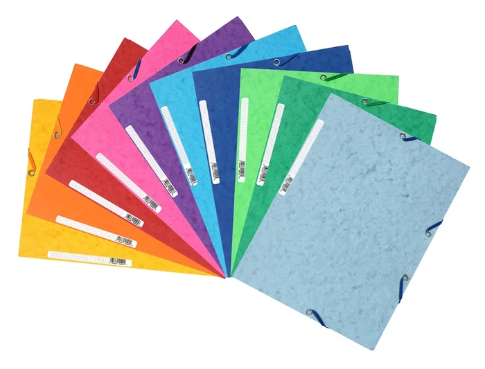 Exacompta Carpeta con Gomas y Tres Solapas, Cartulina Lustrada 400 g/m², Formato DIN A4, Colores Surtidos