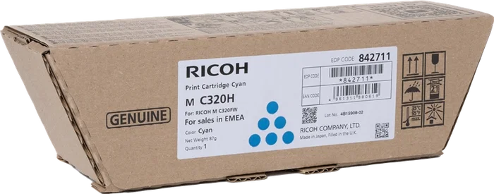 Ricoh Tóner Cian M C320H 842711, 7.500 páginas Ricoh Tóner Cian M C320H 842711, 7.500 páginas