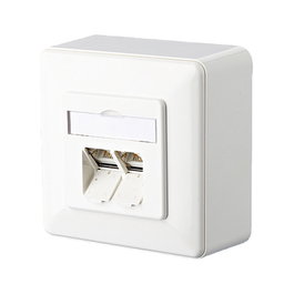 METZ CONNECT Anschlussdose Cat.6A E-DAT 2-Port RJ-45 Blanco, BTR NETCOM 130C380002-I