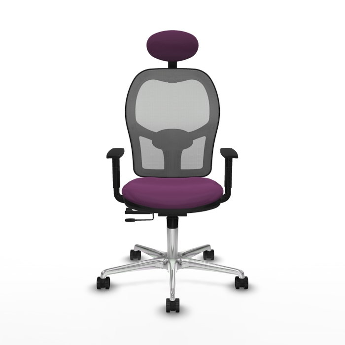 PIQUERAS Y CRESPO Silla de oficina Jorquera con mecanismo Sincro/Traslack, Morado y Gris
