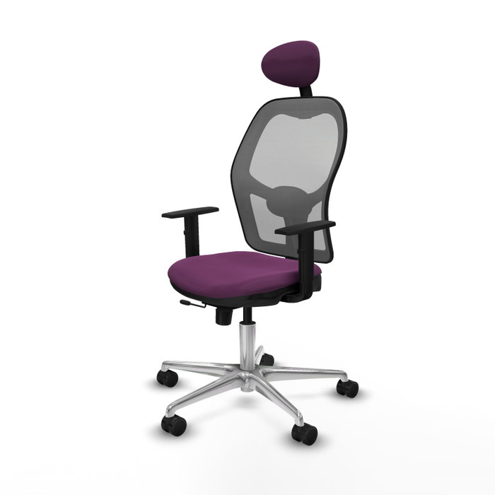 PIQUERAS Y CRESPO Silla de oficina Jorquera con mecanismo Sincro/Traslack, Morado y Gris