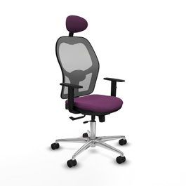 PIQUERAS Y CRESPO Silla de oficina Jorquera con mecanismo Sincro/Traslack, Morado y Gris