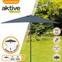 Color Baby Parasol Terraza 300 cm con Chimenea y Mástil de Aluminio 4,8 cm Color Antracita