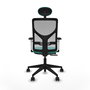 PIQUERAS Y CRESPO Silla de oficina Motilla Sincro/Traslack Turquesa y Gris