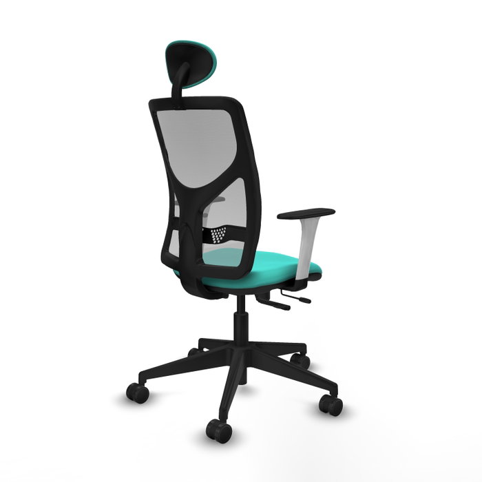 PIQUERAS Y CRESPO Silla de oficina Motilla Sincro/Traslack Turquesa y Gris