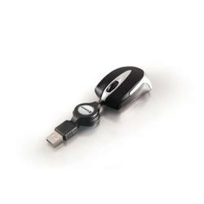 Verbatim Go Mini Ratón Óptico de Viaje con Cable USB Retráctil, Negro