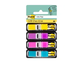 Post-it Banderitas separadoras 683-4ab, 4 colores brillantes, 140 banderitas (35 por color), 43,1 x 12 mm