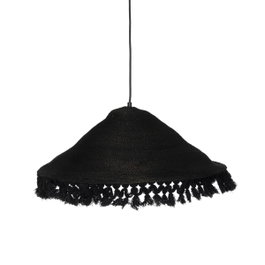 Ixia Lámpara de Techo de Fibra Natural Negra 60 x 60 x 23 cm