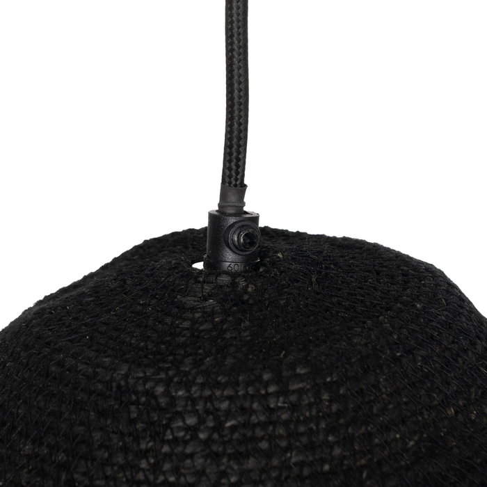 Lampara Techo Negro Fibra Natural 60 X 60 X 23 cm