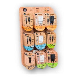 Tech One Tech Expositor 27 Cargadores USB con Peana y 9 Ganchos, Incluye Ref: 51703, 51704, 51712, 51163, 51706, 51164, 51166, 51724, 51711, 34 x 15 x 58 cm