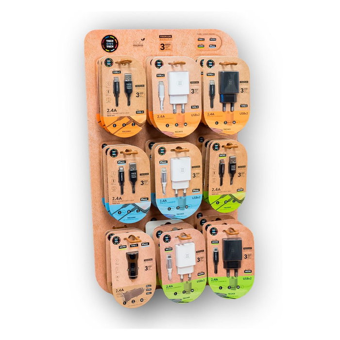 Tech One Tech Expositor 27 Cargadores USB con Peana y 9 Ganchos, Incluye Ref: 51703, 51704, 51712, 51163, 51706, 51164, 51166, 51724, 51711, 34 x 15 x 58 cm Tech One Tech Expositor 27 Cargadores USB con Peana y 9 Ganchos, Incluye Ref: 51703, 51704, 51712, 51163, 51706, 51164, 51166, 51724, 51711, 34 x 15 x 58 cm
