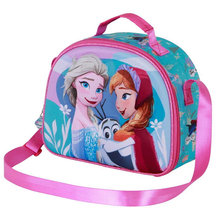 Karactermania Bolsa Portamerienda 3D Frozen 2 Family Azul 25.5x10x20 cm con Cremallera y Forro Isotérmico