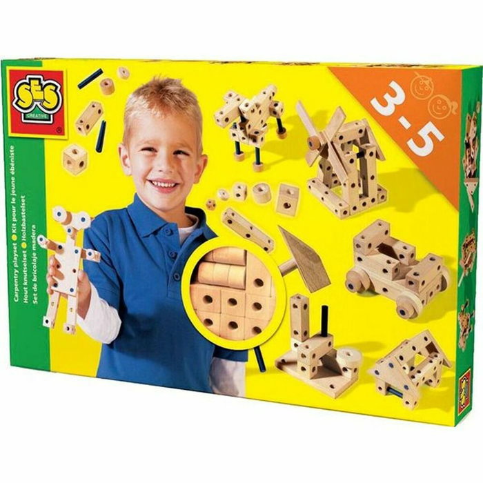 Ses Creative Kit para el joven ebanista con 46 piezas de madera Ses Creative Kit para el joven ebanista con 46 piezas de madera
