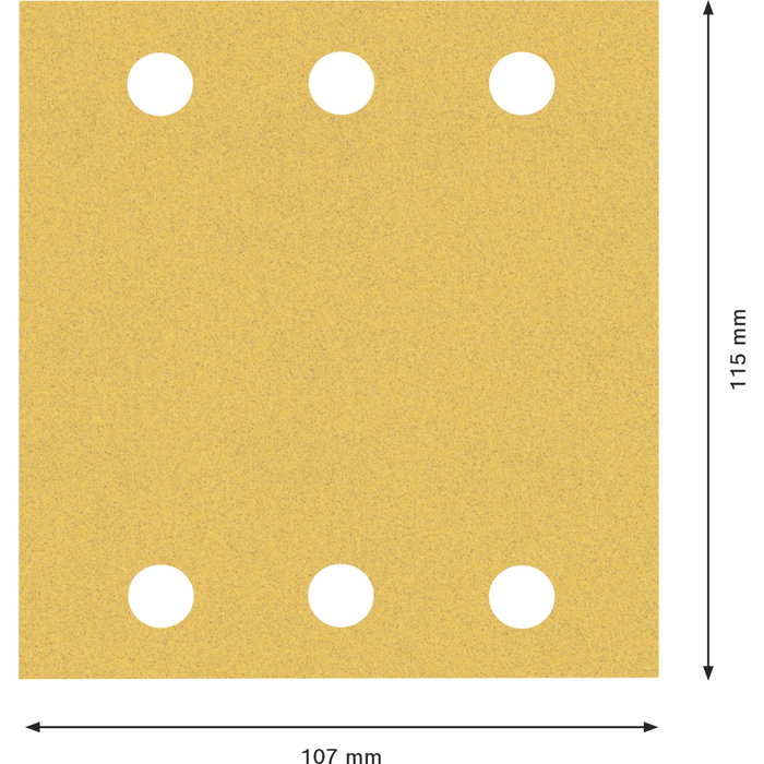 Bosch EXPERT C470 Papel de Lija 115 x 107 mm Grano 120, 10 unidades