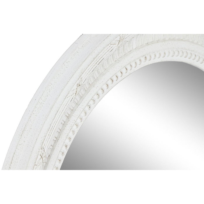 DKD Home Decor Espejo de Madera Blanco 66x66x5 cm